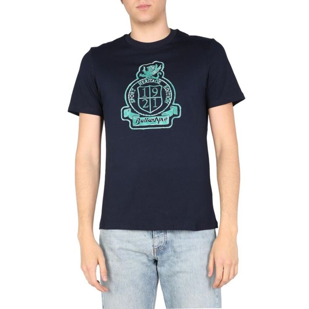 BALLANTYNE Men's Cotton T-Shirt with Emblem Men BLUE T-Shirts
